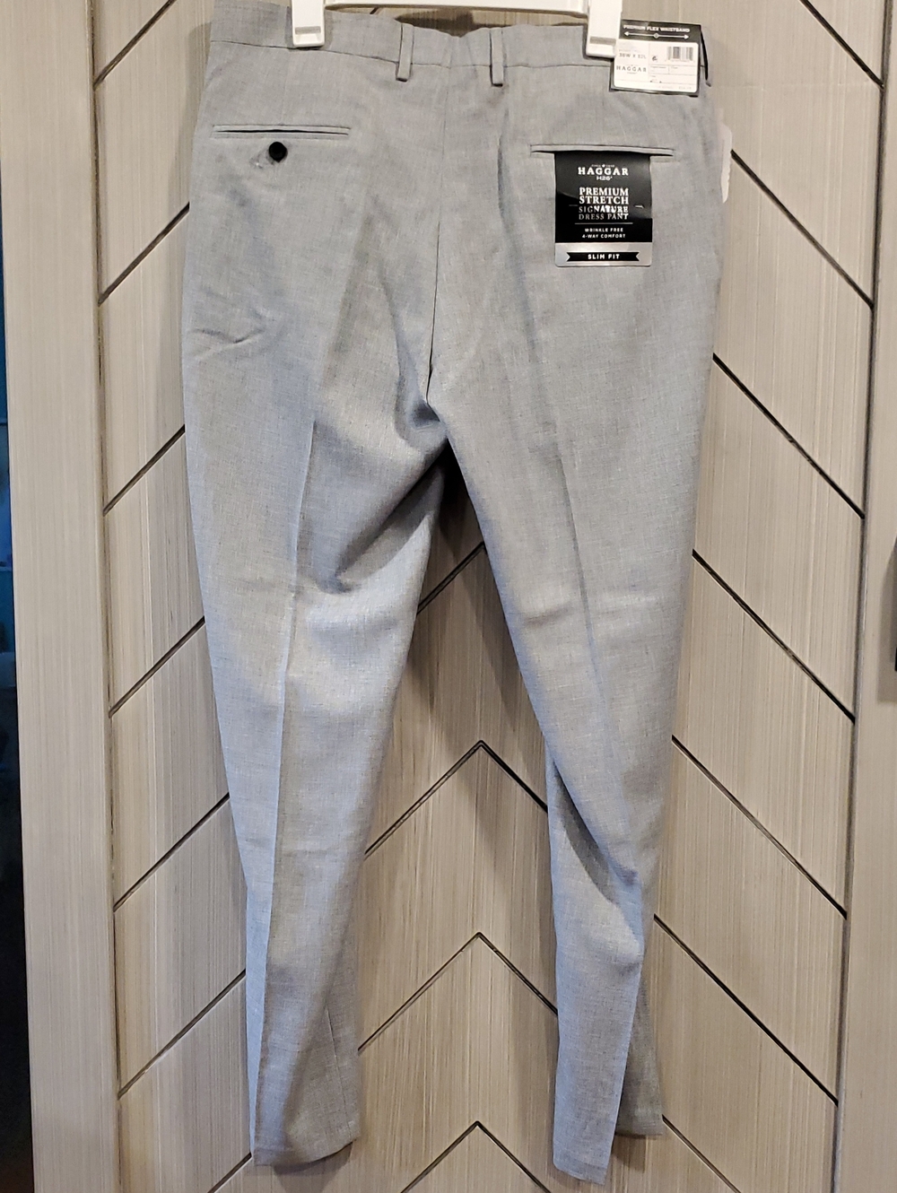 Haggar Light Gray Slim Dress Pants